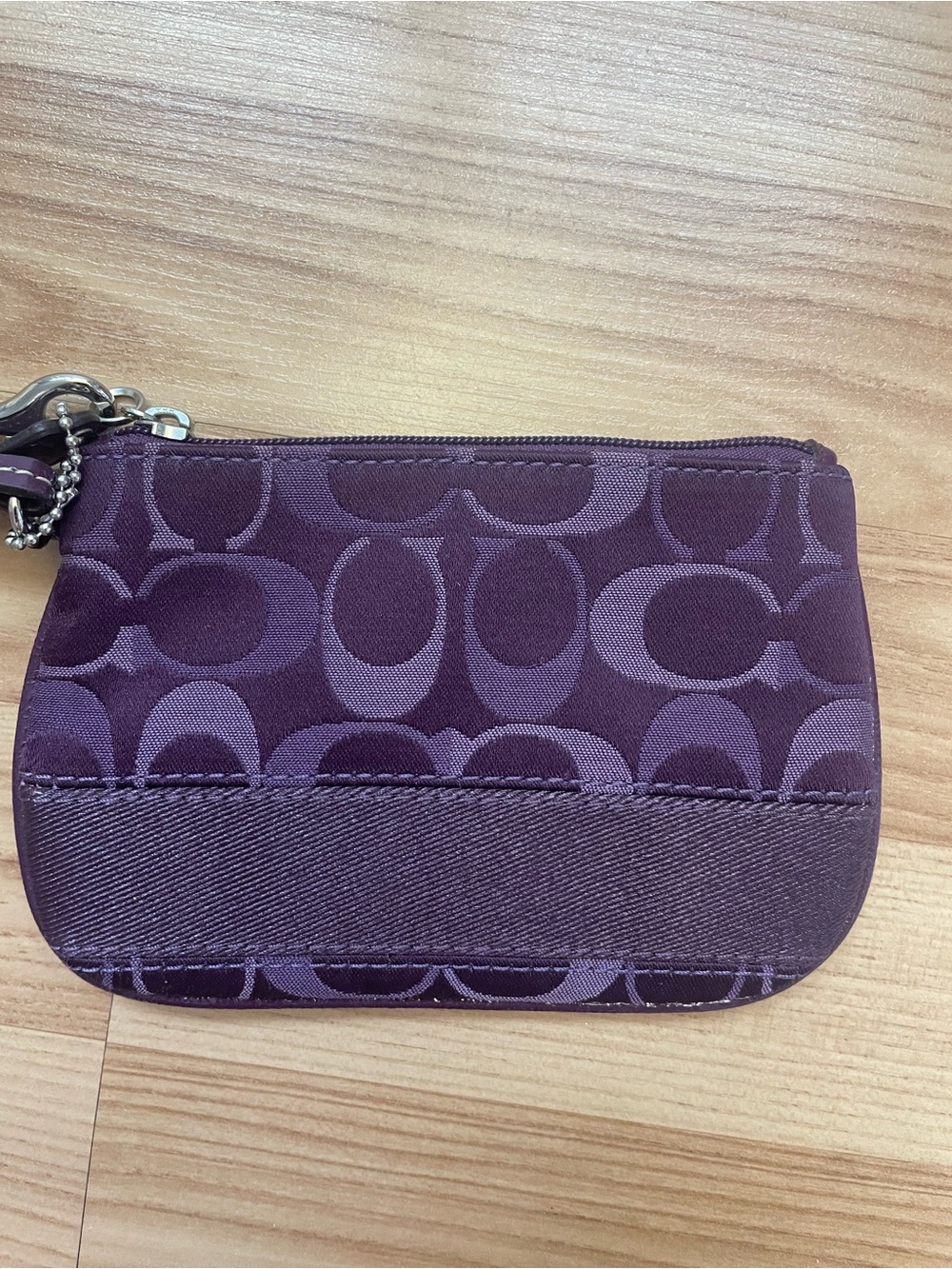 Coach Purple Signature Logo Wristlet